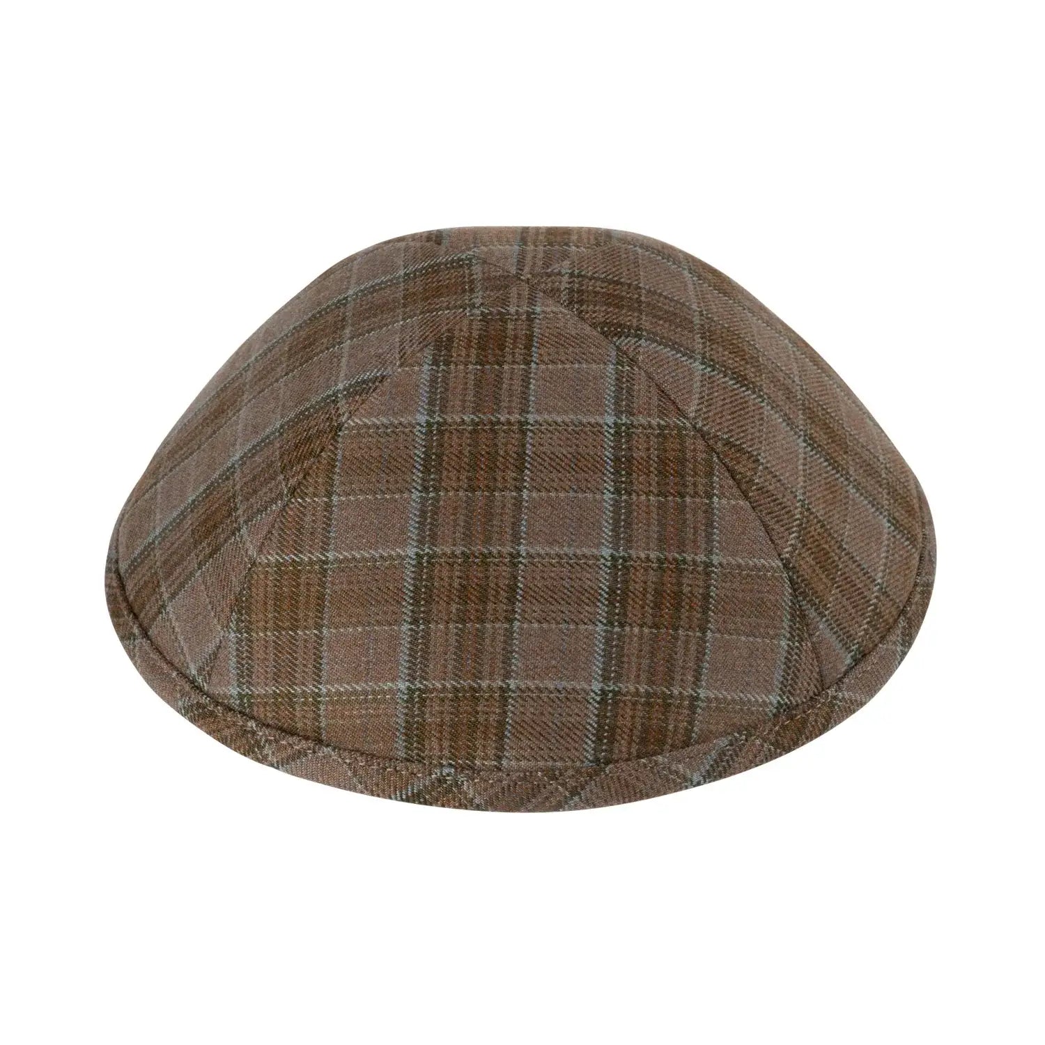 Kippah - iKIPPAH Brown & Blue Box Plaid Yarmulke