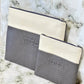 Tallit and Tefillin Bag Set - Genuine Leather Gray Python Embossed with White - Orot Judaica