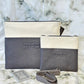 Tallit and Tefillin Bag Set - Genuine Leather Gray Python Embossed with White - Orot Judaica