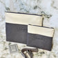 Tallit and Tefillin Bag Set - Genuine Leather Gray Python Embossed with White - Orot Judaica
