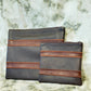 Tallit and Tefillin Bag Set - Genuine Leather Dark Brown with Light Brown Lines - Orot Judaica