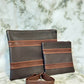 Tallit and Tefillin Bag Set - Genuine Leather Dark Brown with Light Brown Lines - Orot Judaica