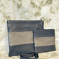 Tallit and Tefillin Bag Set - Genuine Leather Blue and Gray - Orot Judaica