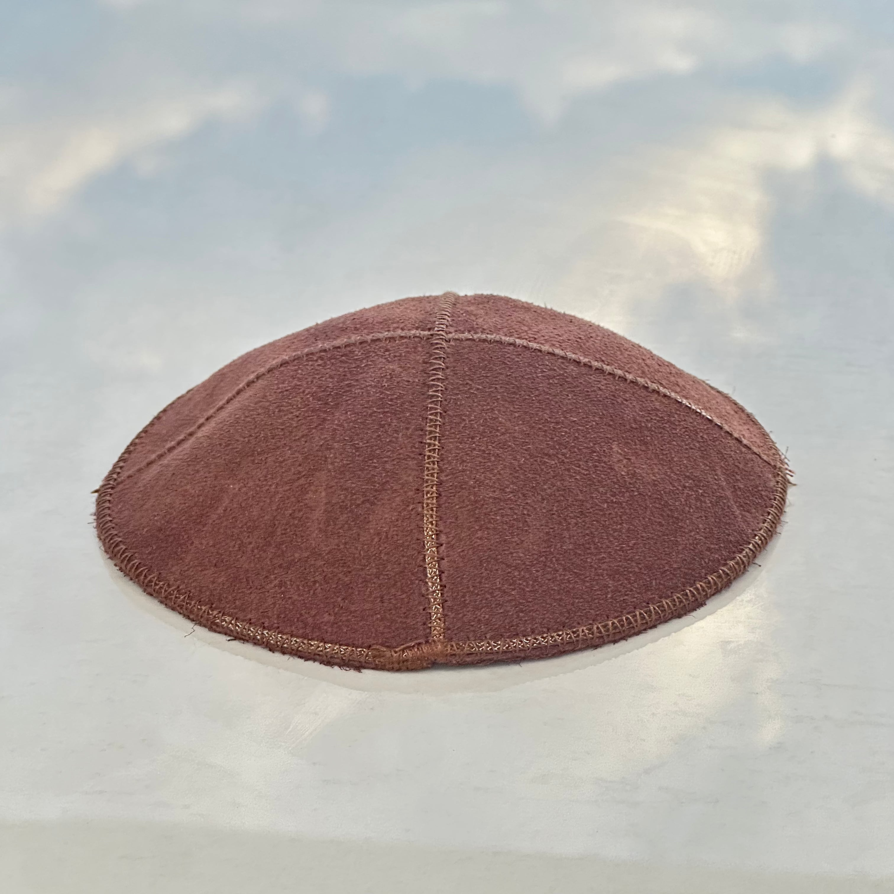 Brown Leather Kippah - Artman Style