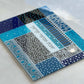 Glass Challah Tray - Patchwork Blue - Orot Judaica