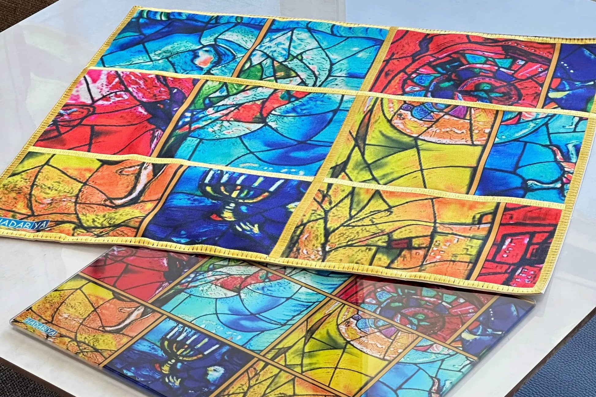 Bamboo Fabric Challah Cover - Chagall Windows - Orot Judaica