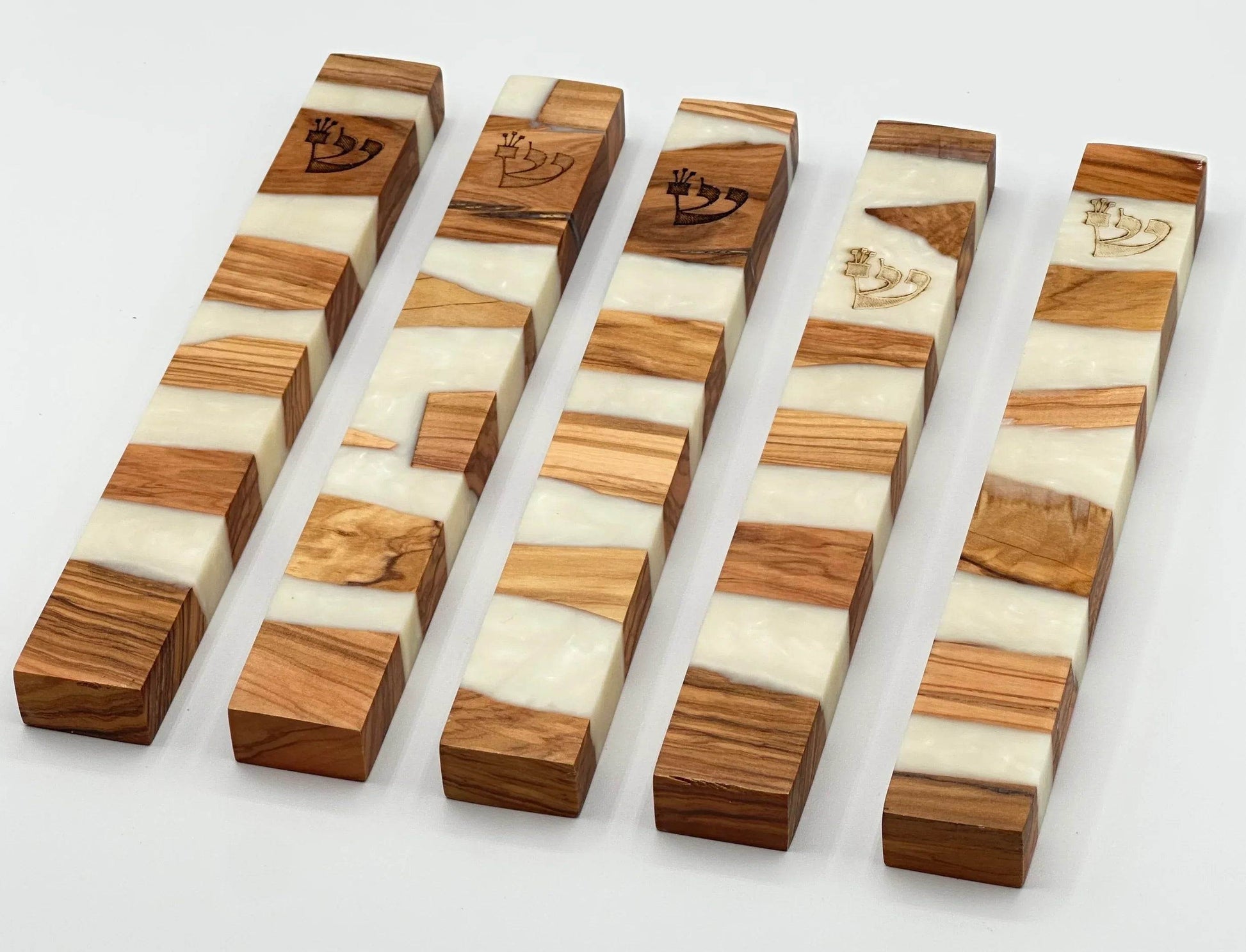 Wood and Epoxy Mezuzah Case - Orot Judaica