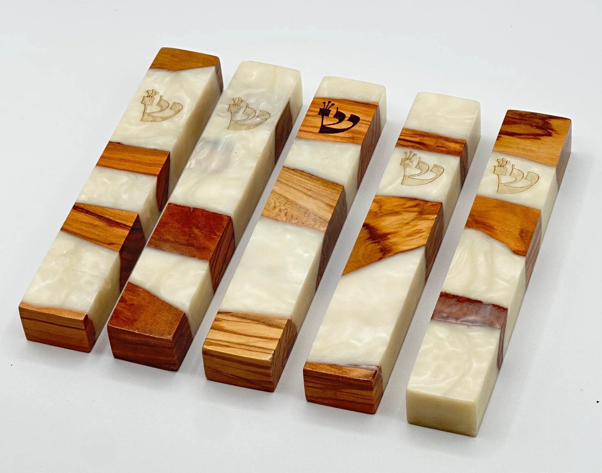 Wood and Epoxy Mezuzah Case - Orot Judaica