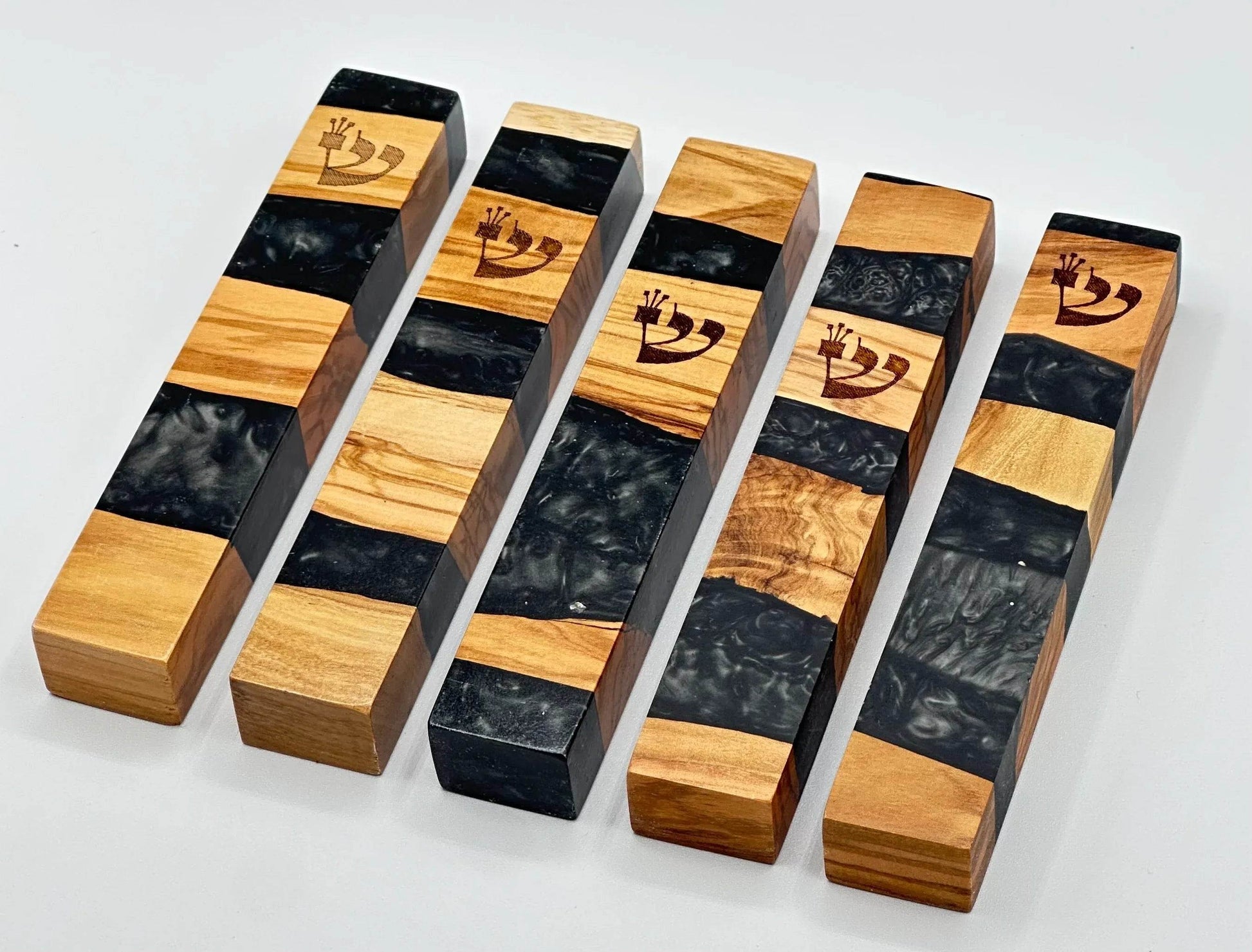 Wood and Epoxy Mezuzah Case - Orot Judaica