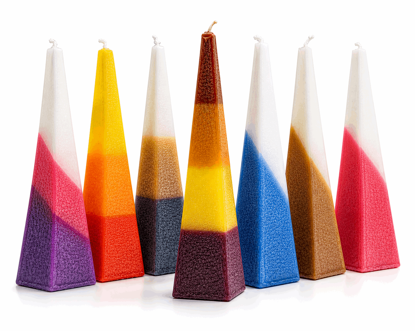 Havdalah Candle - Modern Pyramid Design Multicolor