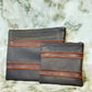 Tallit and Tefillin Bag Set - Genuine Leather Dark Brown with Light Brown Lines - Orot Judaica