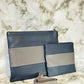 Tallit and Tefillin Bag Set - Genuine Leather Blue and Gray - Orot Judaica