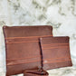 Tallit and Tefillin Bag Set - Genuine Leather Brown Textured and Smooth - Orot Judaica