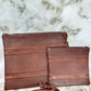 Tallit and Tefillin Bag Set - Genuine Leather Brown Textured and Smooth - Orot Judaica
