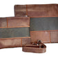Tallit and Tefillin Bag Set - Genuine Leather Brown with Black and Python Embossed - Orot Judaica