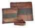 Tallit and Tefillin Bag Set - Genuine Leather Brown with Black and Python Embossed - Orot Judaica