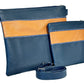 Tallit and Tefillin Bag Set - Genuine Leather Blue and Caramel - Orot Judaica