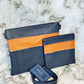 Tallit and Tefillin Bag Set - Genuine Leather Blue and Caramel - Orot Judaica