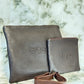 Tallit and Tefillin Bag Set - Genuine Leather Smooth Dark Brown - Orot Judaica