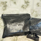 Tallit and Tefillin Bag Set - Genuine Leather Crocodile Embossed Black - Orot Judaica