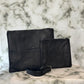 Tallit and Tefillin Bag Set - Genuine Leather Python Embossed Black - Orot Judaica