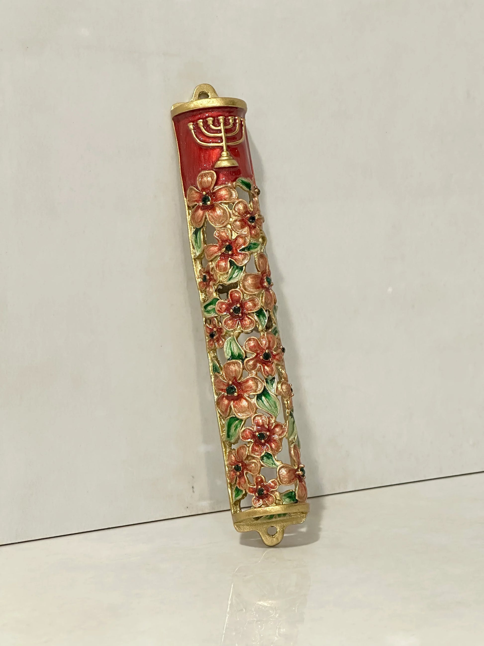 Decorative Metal Mezuzah - Floral Model - Orot Judaica