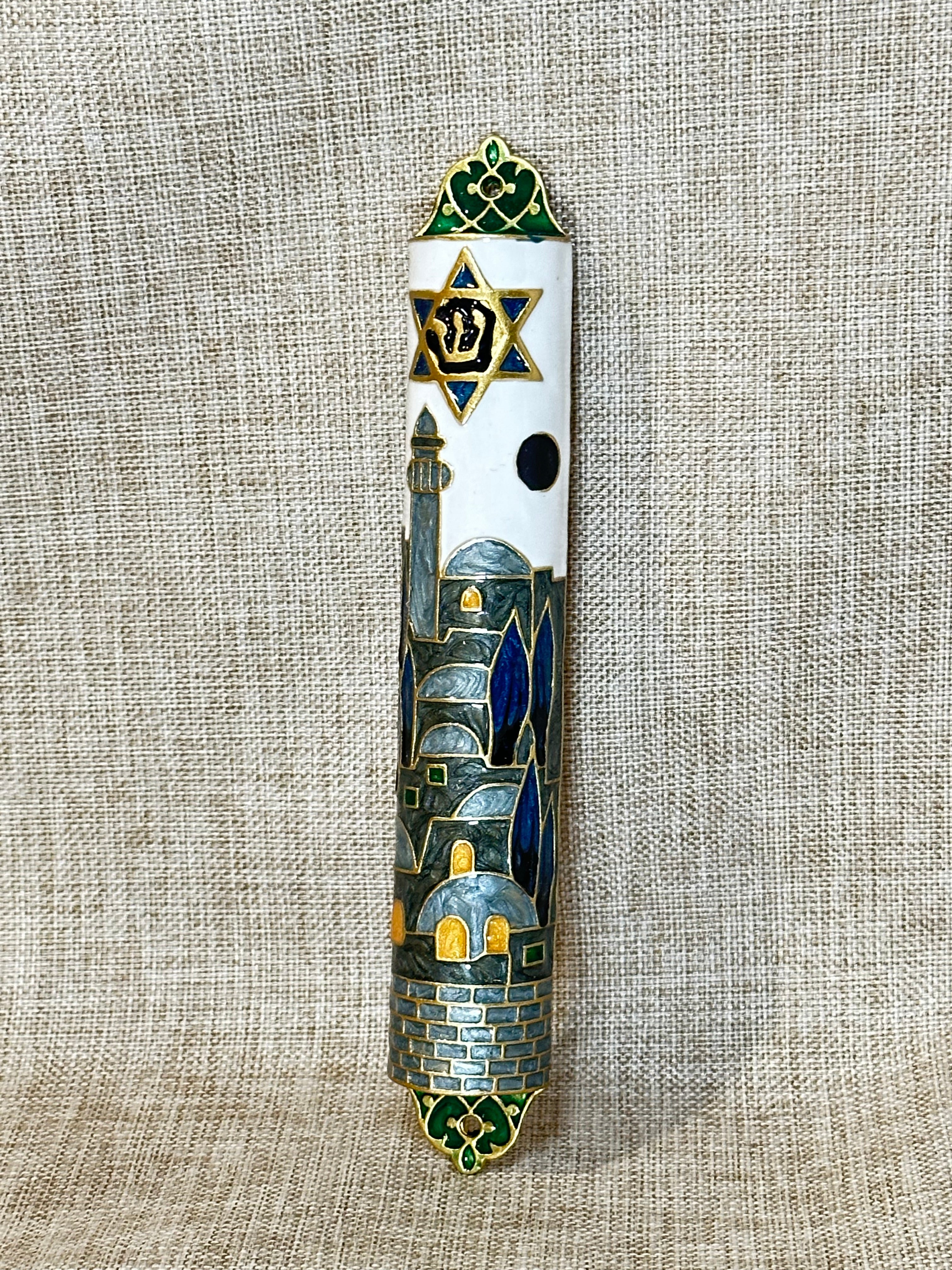 Decorative Metal Mezuzah - Jerusalem Model