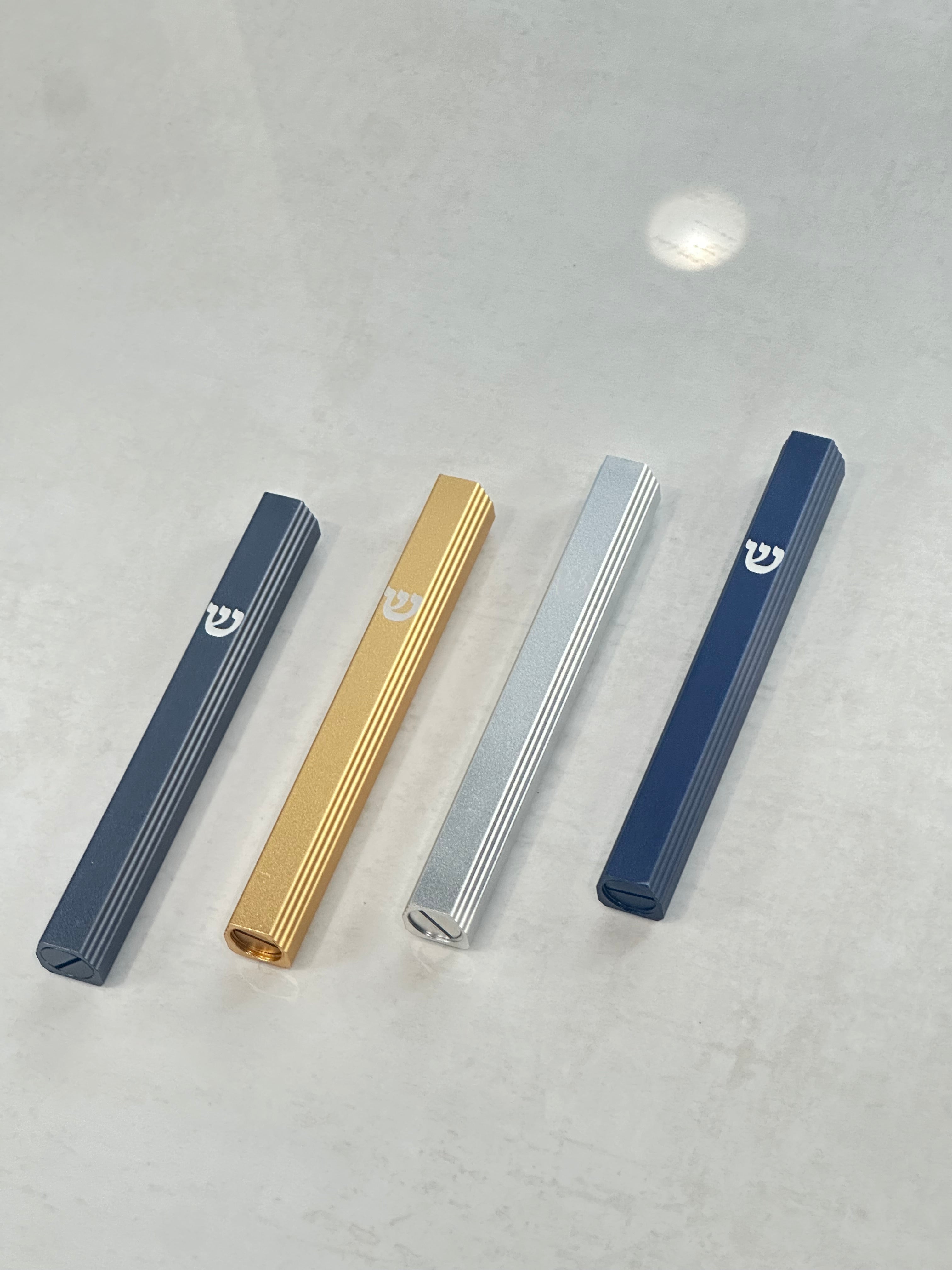 Compact Aluminum Mezuzah Case - Modern Design