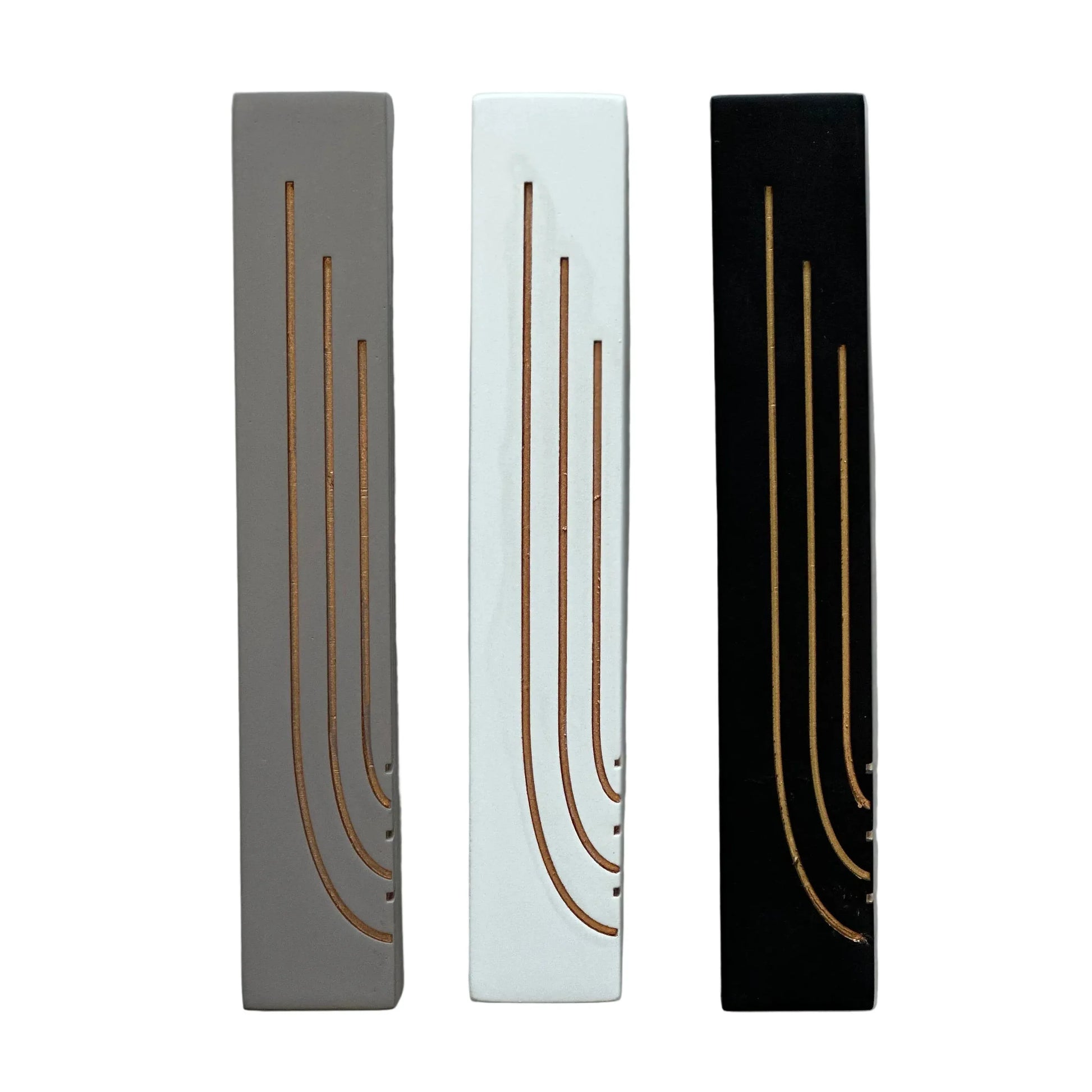 Luxury Concrete Mezuzah Case with Gold Engraving - Glam Collection - Orot Judaica