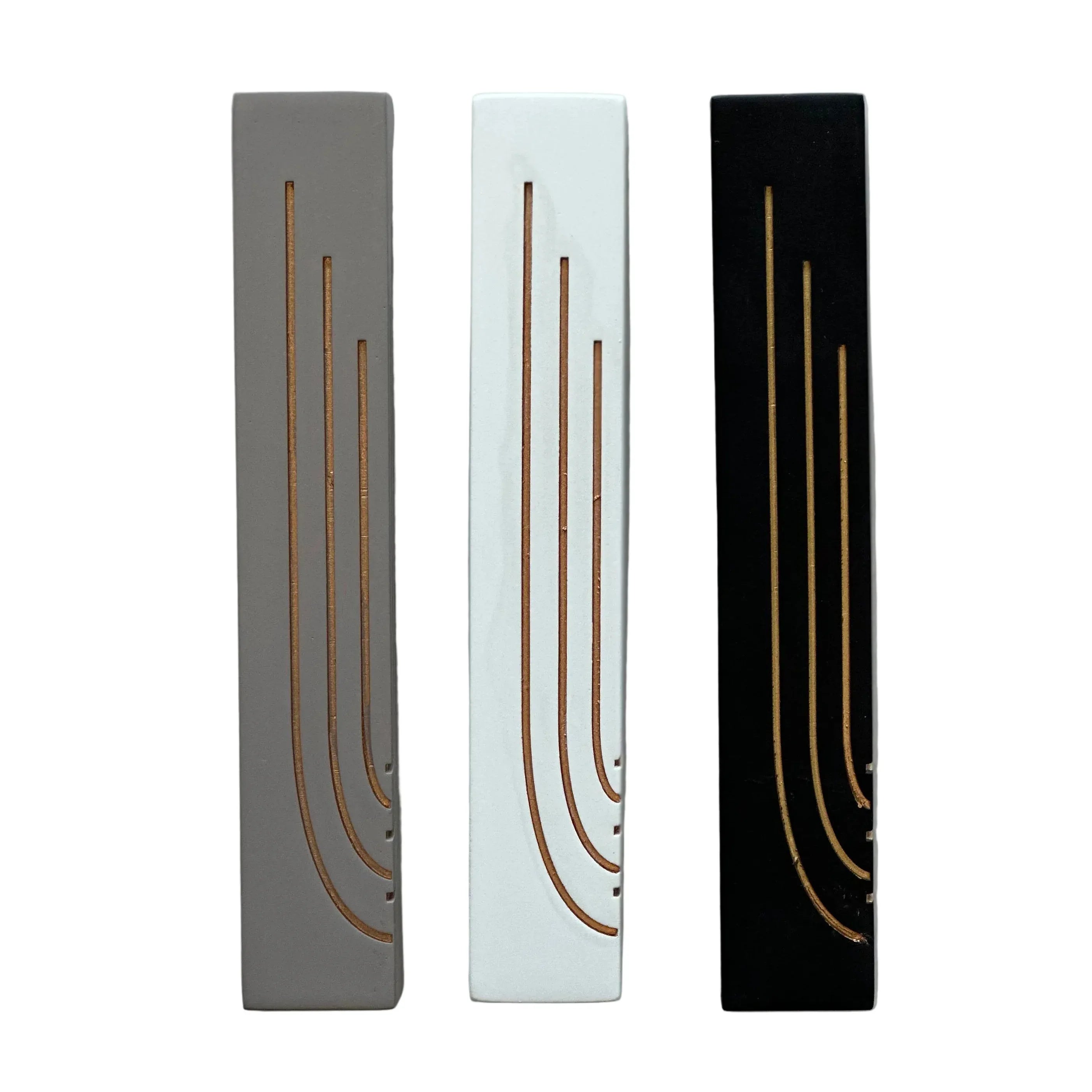 Luxury Concrete Mezuzah Case with Gold Engraving - Glam Collection - Orot Judaica