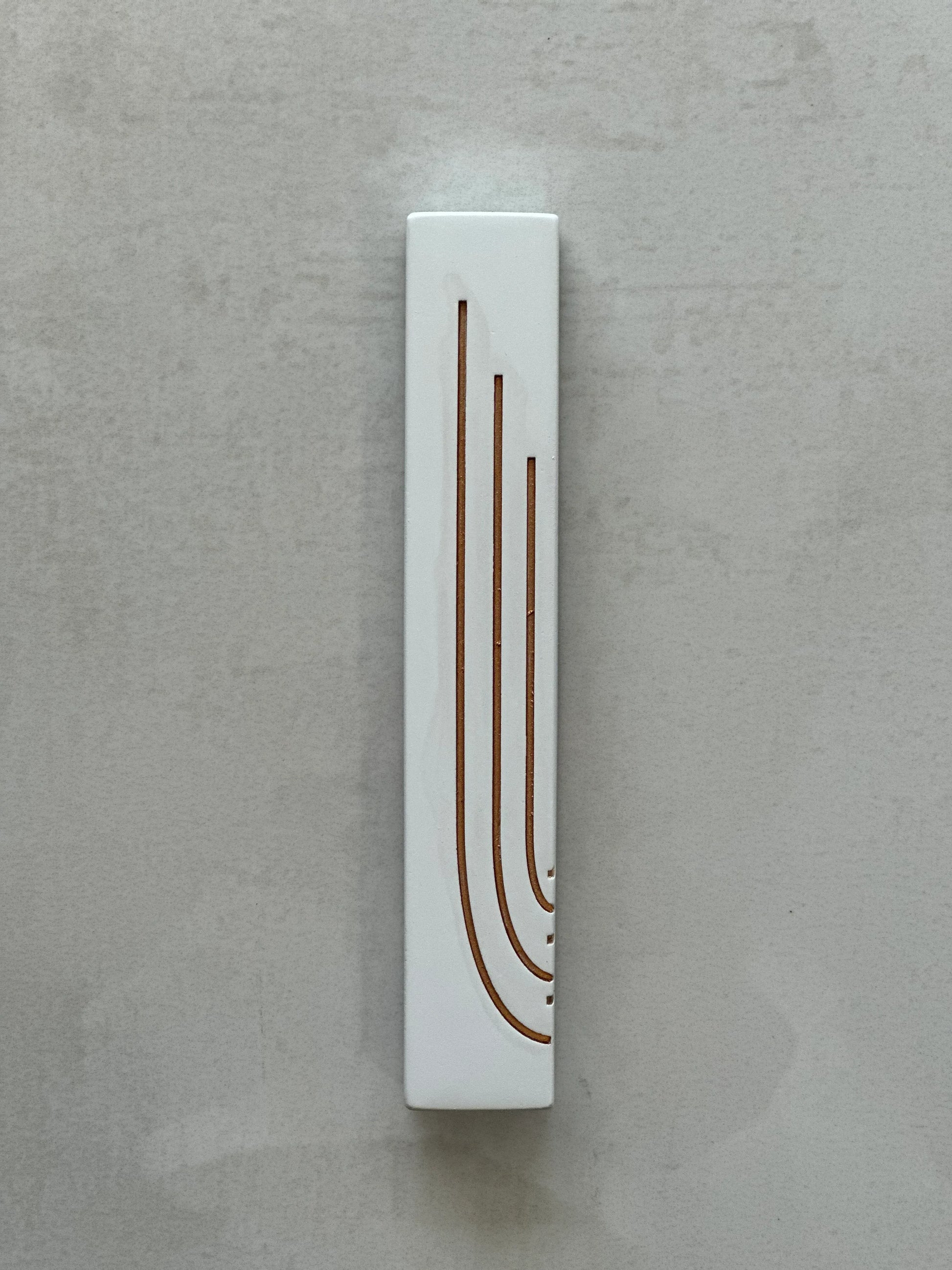 Luxury Concrete Mezuzah Case with Gold Engraving - Glam Collection - Orot Judaica