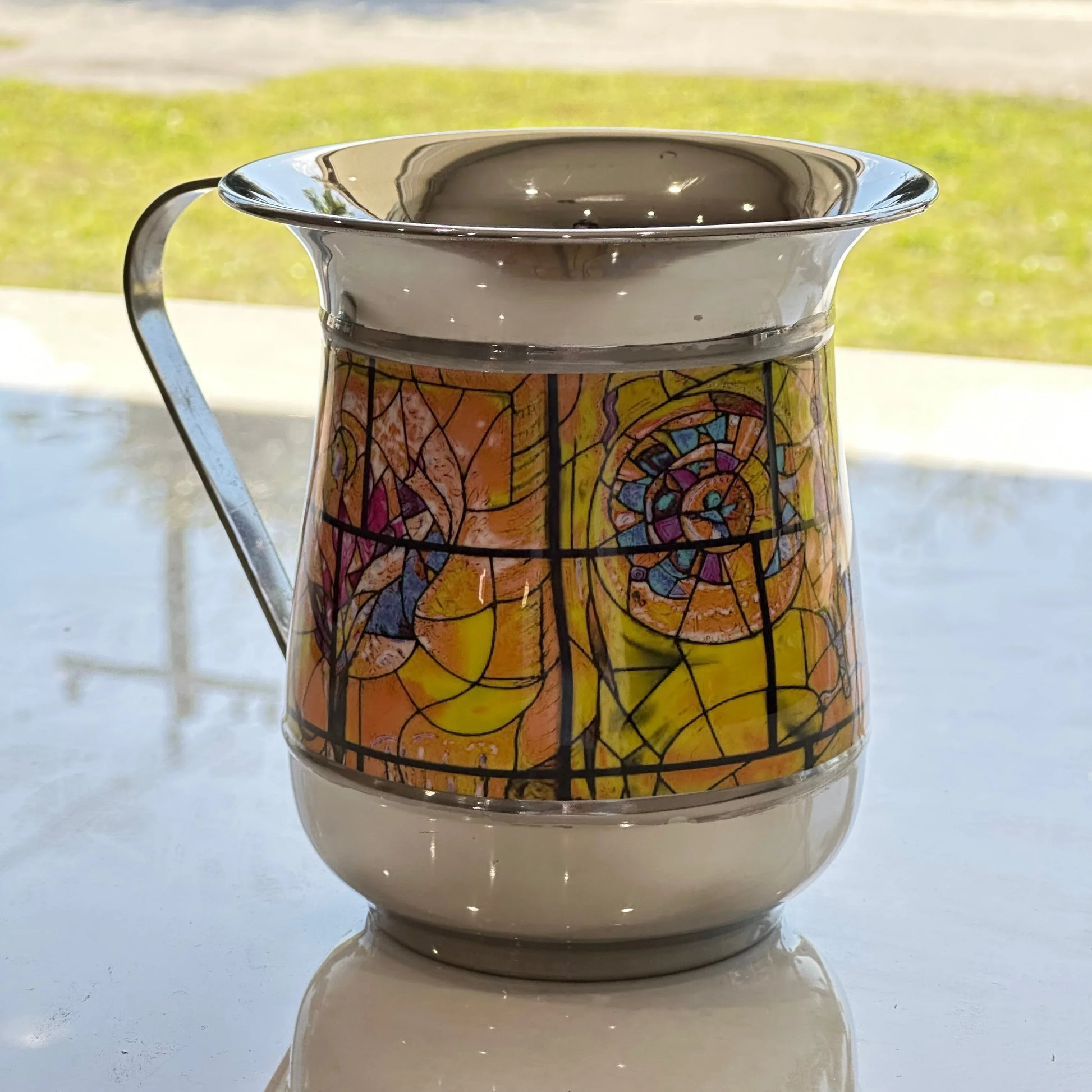 Stainless Steel Netilat Yadayim Washing Cup - Chagall Design - Orot Judaica