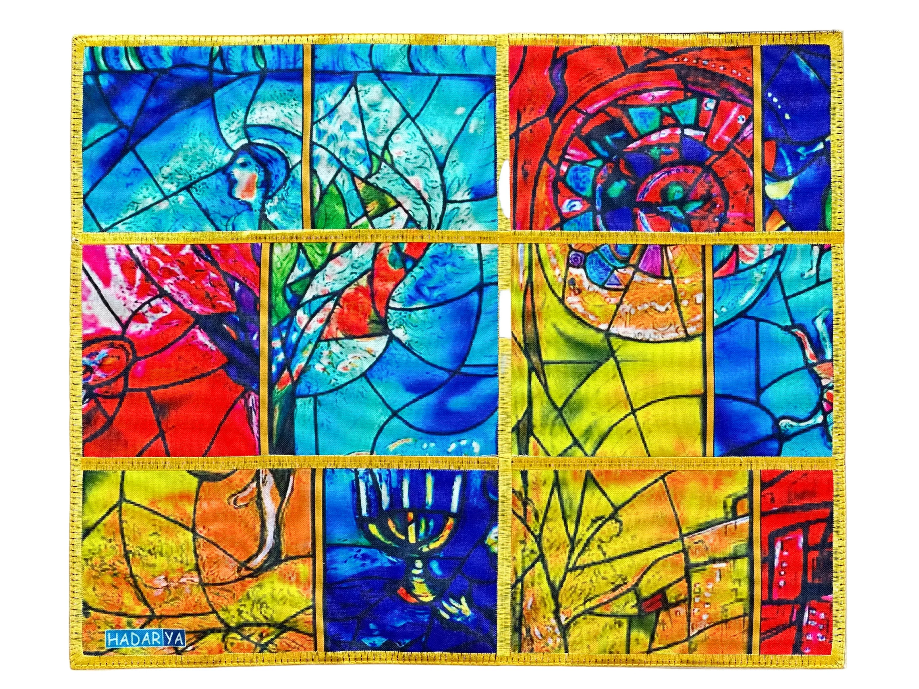 Bamboo Fabric Challah Cover - Chagall Windows - Orot Judaica