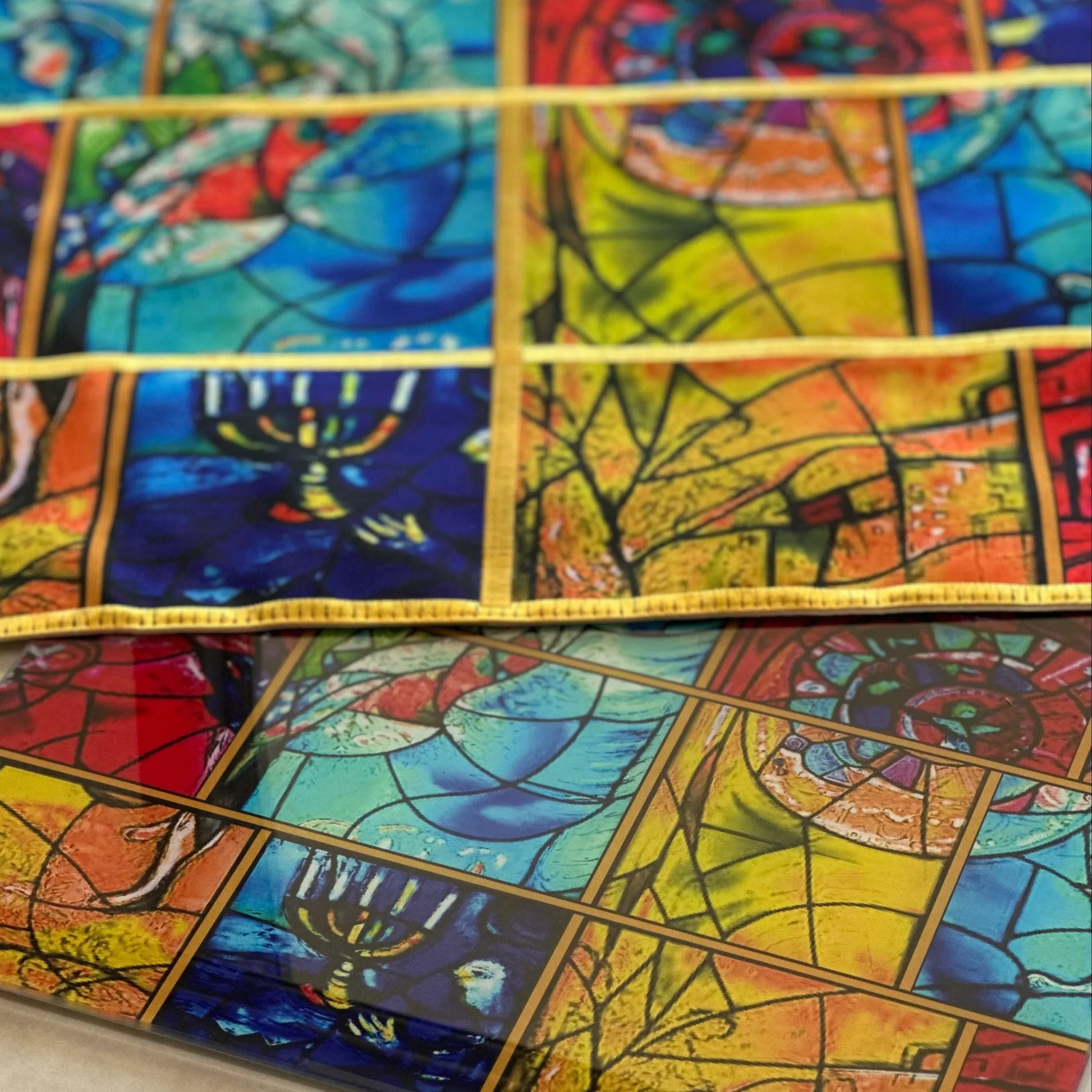 Glass Challah Tray - Chagall Windows - Orot Judaica
