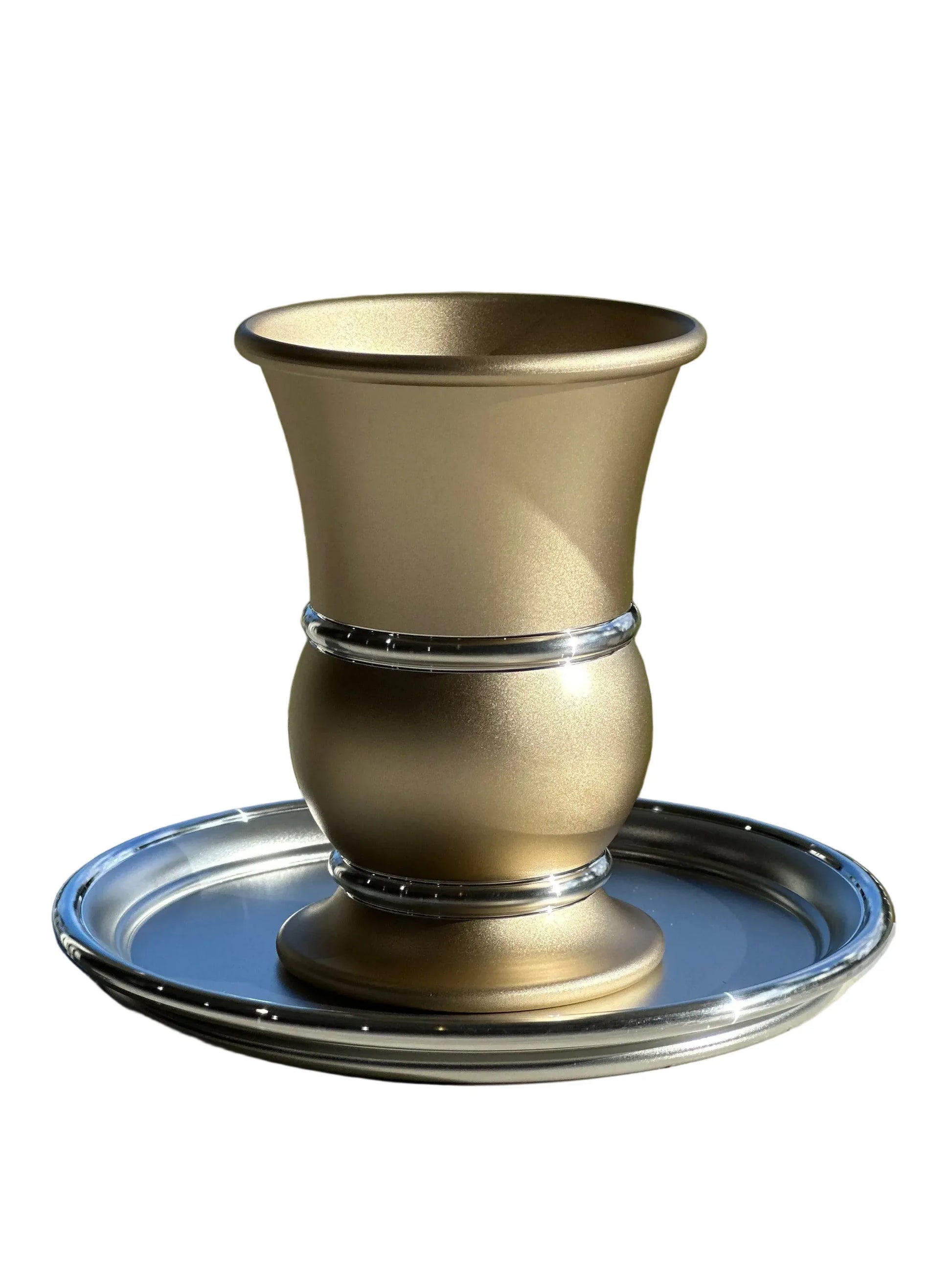 Aluminum Kiddush Cup with Saucer - Orot Judaica