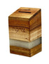 Wood and White Epoxy Tzedakah Box - Orot Judaica