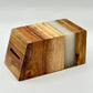 Wood and White Epoxy Tzedakah Box - Orot Judaica