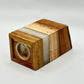 Wood and White Epoxy Tzedakah Box - Orot Judaica
