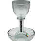 Crystal Kiddush Cup with Square Silver-Stone Stem - Includes Matching Saucer - Orot Judaica