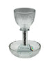 Crystal Kiddush Cup with Square Silver-Stone Stem - Includes Matching Saucer - Orot Judaica