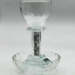 Crystal Kiddush Cup with Square Silver-Stone Stem - Includes Matching Saucer - Orot Judaica