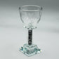 Crystal Kiddush Cup with Square Silver-Stone Stem - Includes Matching Saucer - Orot Judaica