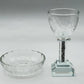 Crystal Kiddush Cup with Square Silver-Stone Stem - Includes Matching Saucer - Orot Judaica