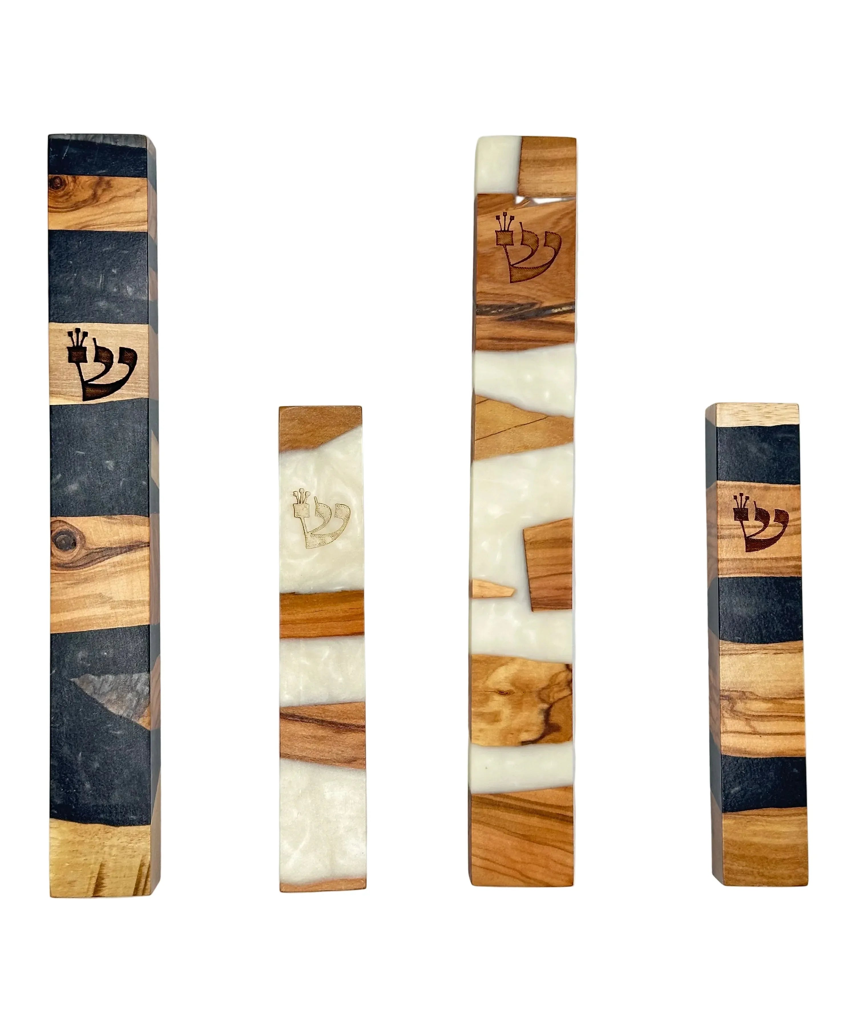 Wood and Epoxy Mezuzah Case - Orot Judaica