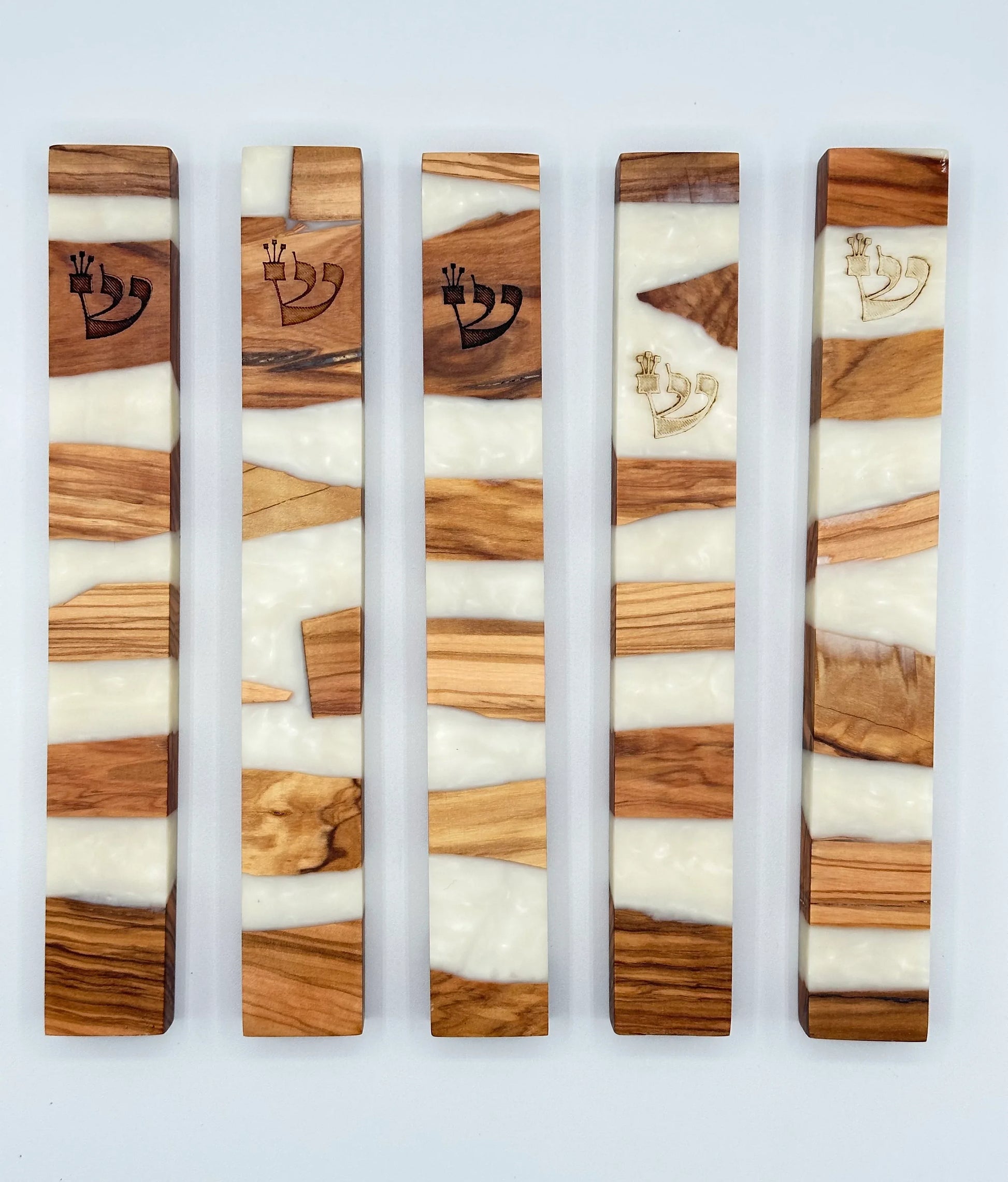 Wood and Epoxy Mezuzah Case - Orot Judaica