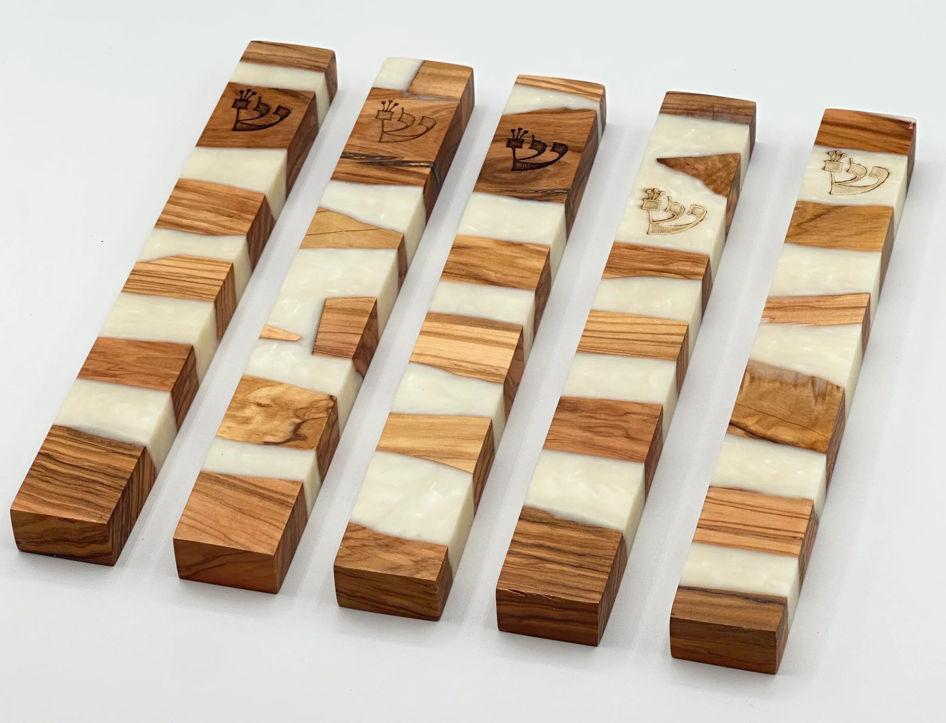 Wood and Epoxy Mezuzah Case - Orot Judaica