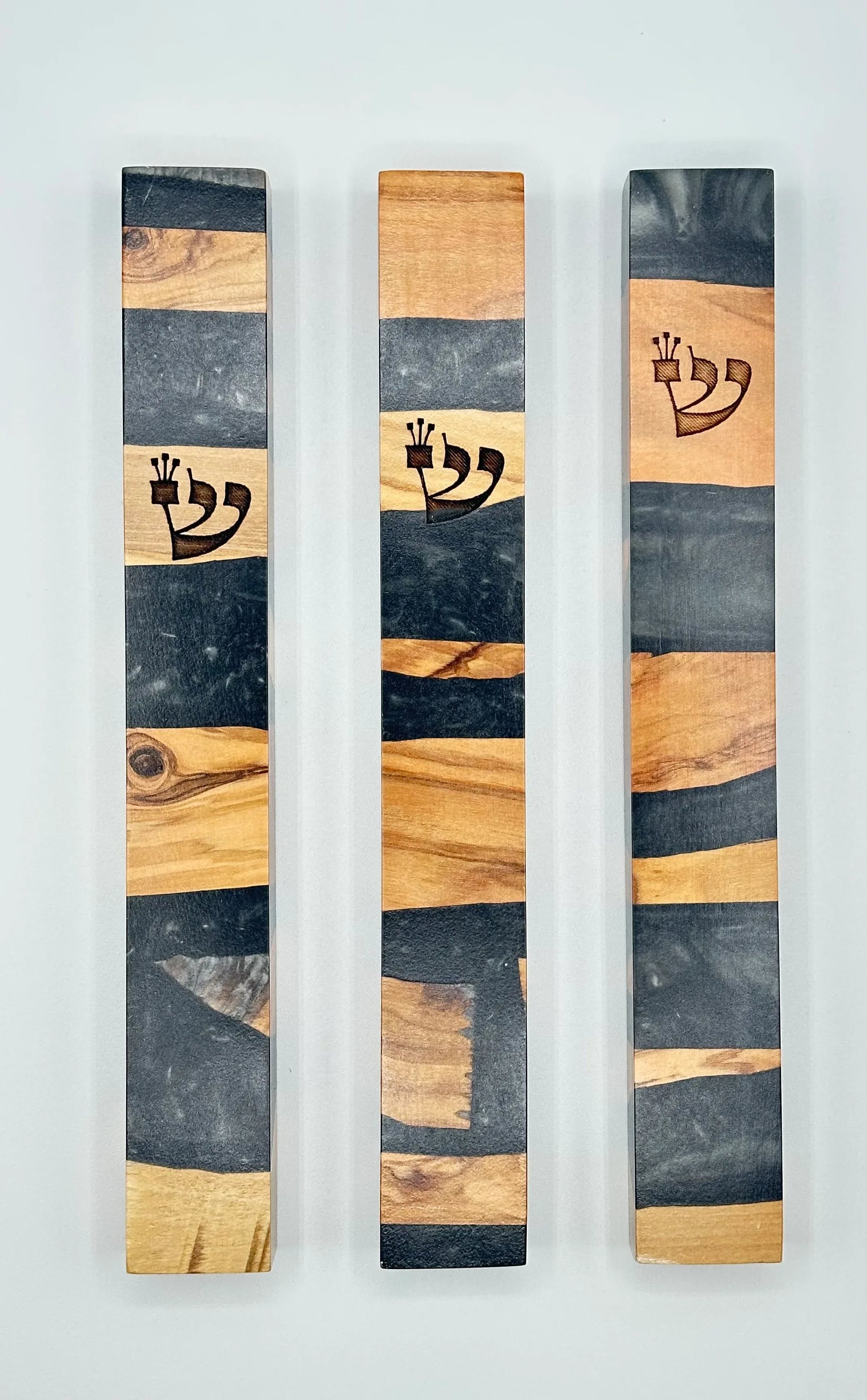 Wood and Epoxy Mezuzah Case - Orot Judaica