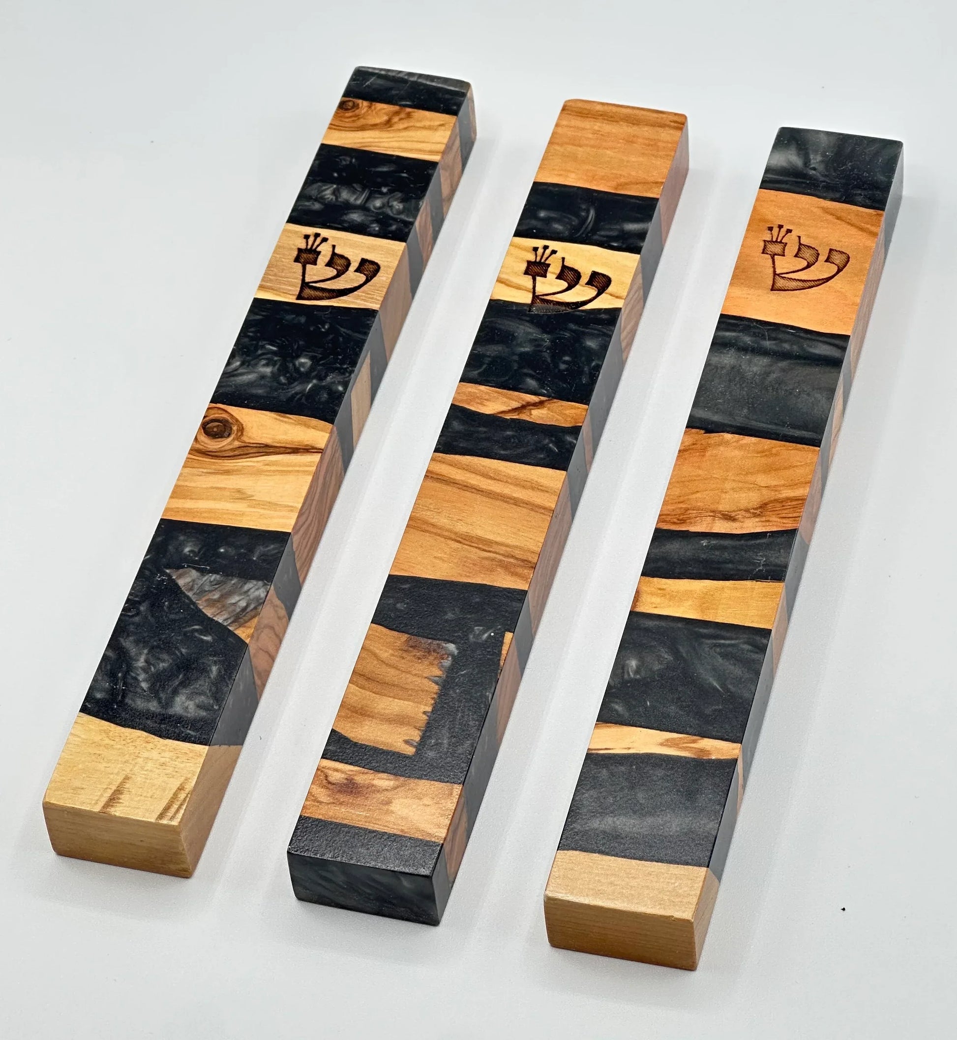 Wood and Epoxy Mezuzah Case - Orot Judaica