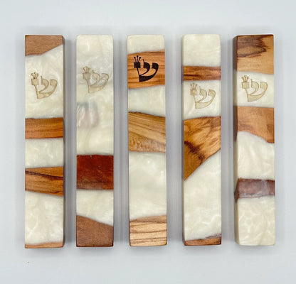 Wood and Epoxy Mezuzah Case - Orot Judaica