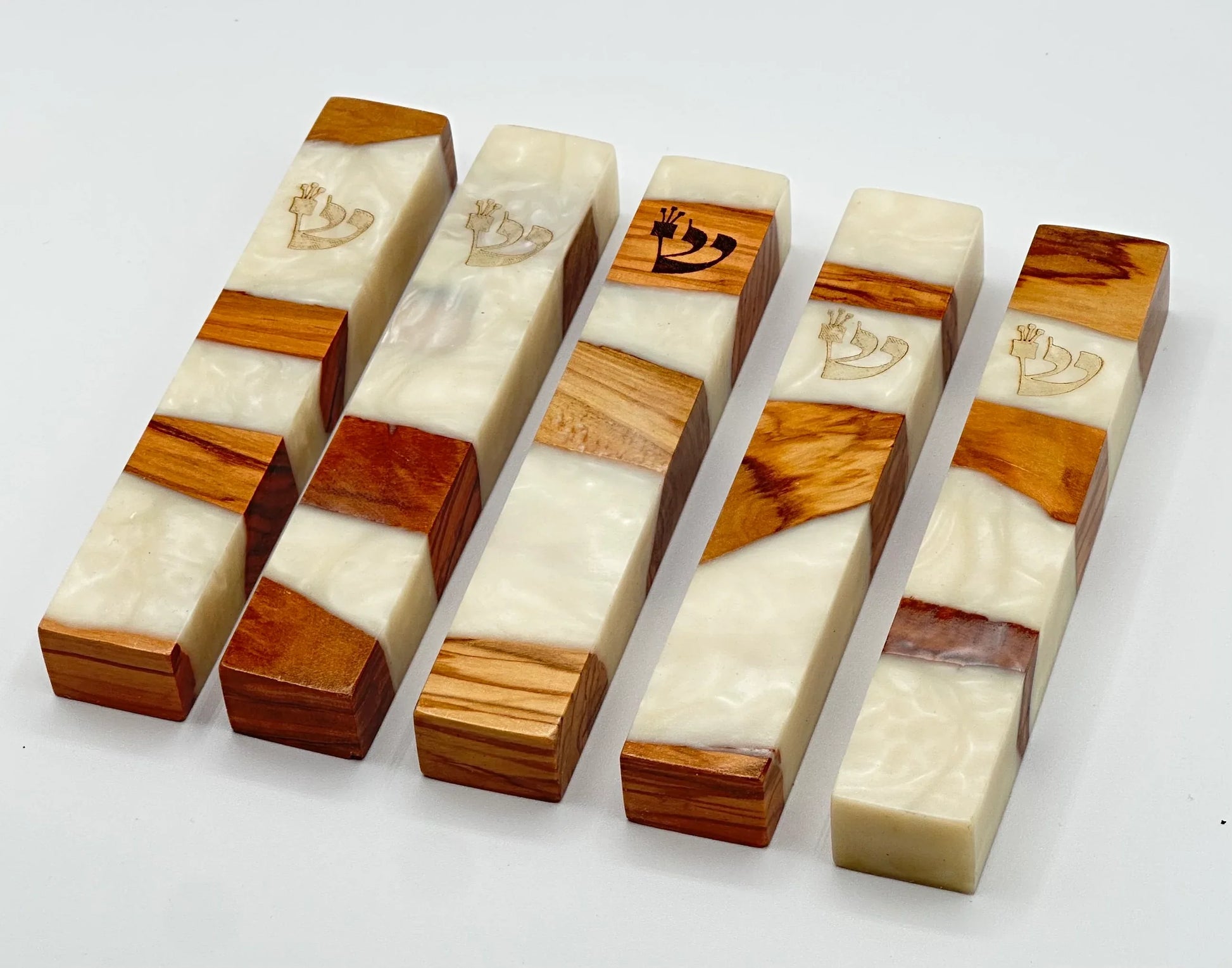 Wood and Epoxy Mezuzah Case - Orot Judaica